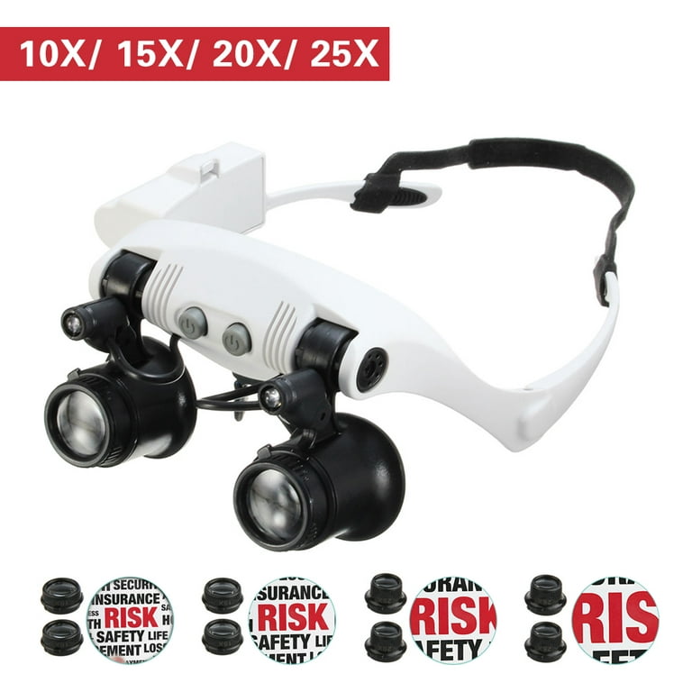 15X Magnifying Eye Loupe with LED Light and Headband