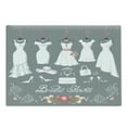 thumbnail image 1 of Bridal Shower Cutting Board, White Wedding Dress with Bride Details Bags Florals Print, Decorative Tempered Glass Cutting and Serving Board, Large Size, Charcoal Grey White, by Ambesonne, 1 of 1