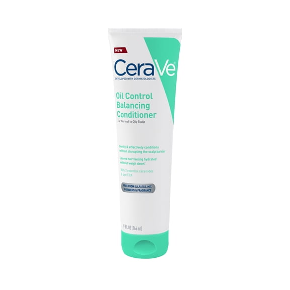 CeraVe Oil Control Balancing Conditioner for Normal to Oily Scalp & Hair, 9 fl oz