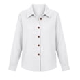 thumbnail image 7 of GUACER Tops for Women Waffle Knit Long Sleeve Button Down Collared Button-Down Shirts, 7 of 7