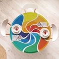thumbnail image 3 of Ambesonne Psychedelic Fitted Round Tablecloth, Rainbow Spiral, 56"- 60" Diameter, Multicolor, 3 of 4