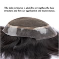 thumbnail image 4 of Hair Pieces and Wigs Human Hair Men Toupee French Lace with 1" Clear Poly All Around Hair Toupee 6'' Length Replacement System Male Hair Prosthesis, 4 of 7