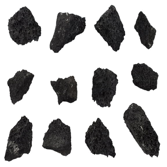 12PK Raw Scoria, Igneous Rock Specimen - Approx. 1"- Geologist Selected & Hand Processed - Great for Science Classrooms - Eisco Labs