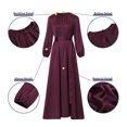thumbnail image 5 of Elegant Women's Long Sleeve Button Down Abaya Casual Dress Dubai Fashion Outerwear, 5 of 7