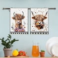 thumbnail image 6 of 2 PCS Highland Cow Kitchen Towels, Absorbent Highland Cattle Dish Towels, 24 X 16 Inch Highland Cow Gifts Hand Towel for Farmhouse Kitchen Bathroom Decor, 6 of 6