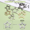 thumbnail image 2 of Uxcell 4 Pcs Clip de Llave en Forma de Estrella de Resorte de Metal de 1.2 Pulgadas, Sujetador de Gancho de Disparo para Llaveros, Bolsas, Carteras, Manualidades DIY, Plateado, 2 of 5
