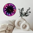 thumbnail image 6 of Neon Clock Wall Decor Pink Purple Art 10-Inch Silent Wooden Wall Clock, Battery Operated (AA Batteries Not Included), Artistic Home Decor, 6 of 7