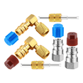 thumbnail image 1 of Kit d'Adaptateur de Conversion R12 à R134A, Vanne à Coupleur Rapide Port 90° Adaptateur de Conversion Haute/basse Pression, 1 of 7