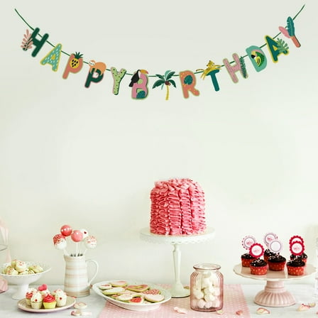 WHAMVOX  Small Happy Birthday Banner Decorations Decorative