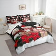 thumbnail image 3 of jejeloiu Funny Snowman 7-Piece Twin Bedding Sets,Red Christmas Flower Bedding Comforter Set,Xmas Candy Cane Sheet Sets For Kids,Ultra Soft Home Decor Reversible, 3 of 8