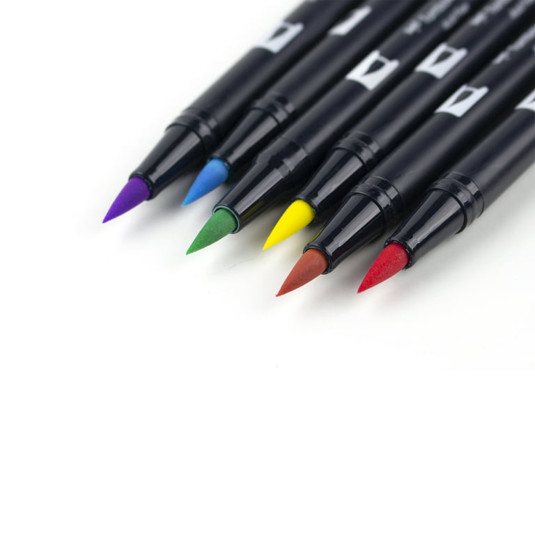 Pastels Dual Brush & Fine Pen Markers Set 6P-2 Tombow Dual Brush