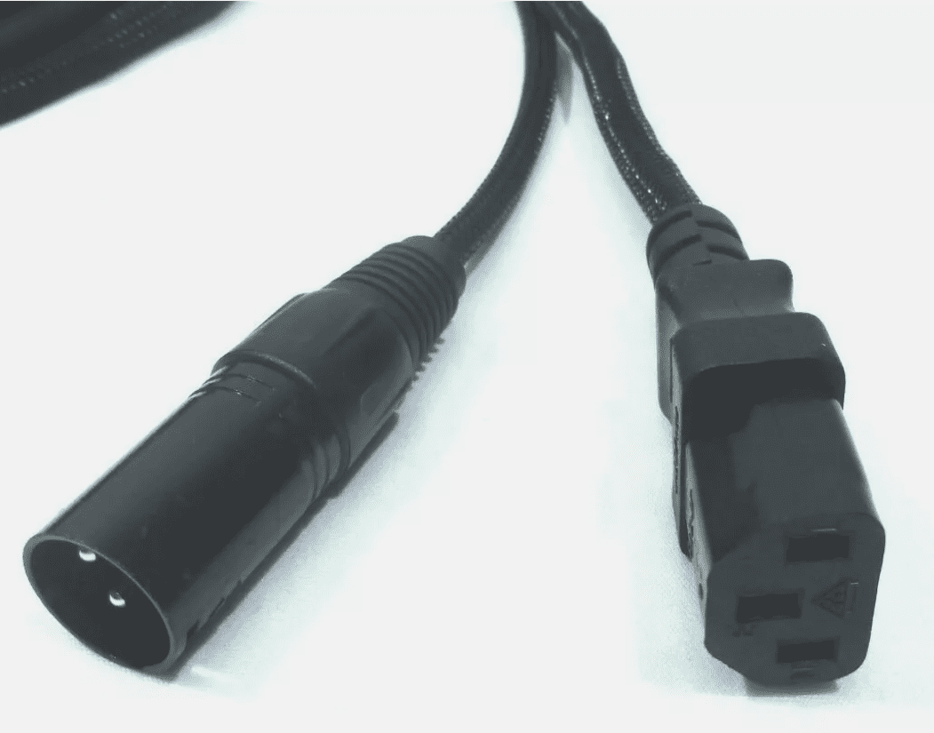 LASE 30 Ft(9.14M) Siamese Cable AC Power & XLR Audio Cable for Power Speakers