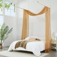 thumbnail image 5 of WARM HOME DESIGNS Set of 2 White & Gold Twin Canopy Bed Curtains in 55 x 360 Inch Size. BE White & Gold 360, 5 of 5