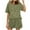 Army Green, variant on Women's Summer Trendy Print Pajama Set -2 Piece Set, Soft, Cosy & Easy Care, Elastic Waist Shorts with Pocket, Multiple Colors for Cozy Home Wear