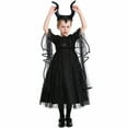 thumbnail image 4 of Girls Maleficent Costume with Headband Halloween Cosplay Outfits, SIZE 5-9Y, 4 of 6