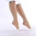 thumbnail image 3 of Langgg Nylon Zipper Compression Sock Leg Knee Support Open Toe Preventing Varicose Veins Stretch Socks, 3 of 7