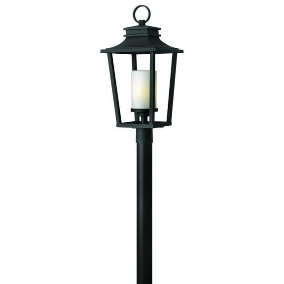 1 Light Medium Outdoor Post or Pier Mount Lantern in Transitional Style 11.75 inches Wide By 26 inches High-Black Finish Bailey Street Home