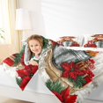 thumbnail image 4 of Manfei Cute Highland Bull Queen Comforter Set, Christmas Poinsettia Flower Bedding Sets, Rustic Farmhouse Reversible Bedding Comforter Set, Lightweight Room Decor, 3 Pieces, 4 of 8