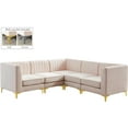 thumbnail image 1 of Meridian Furniture Alina Sectionnel Modulaire en Velours Rose, 1 of 17