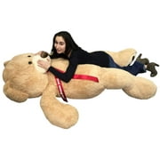 Personalized Big Plush Giant 6 Ft Teddy Bear Soft, Your Message Imprinted on Neck Ribbon Bow