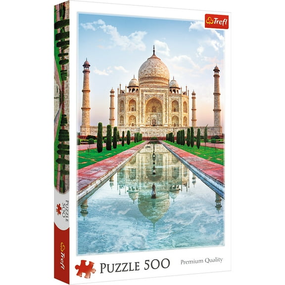 500 Piece Jigsaw Puzzle, Taj Mahal, Agra India Puzzles, Mausoleum Puzzles, Adult Puzzles, Trefl 37164