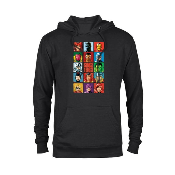 Marvel Avengers 60th Anniversary Since 1963 Classic Grid- Pullover Hoodie for Adults - Customized-Black