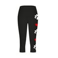 thumbnail image 4 of QUNYINEY Capri Workout Leggings for Women High Waist Casual Dog Paw Cropped Pant Tummy Control Yoga Slim Women Pants, 4 of 5