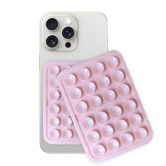 Suction Pal 2.0 Sticky Phone Grip, Silicone Skin for Phone Grip with 24 Suction Cups, 2-pack, Candy Pink