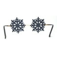thumbnail image 4 of Die Cut Snow Flake Shape Rimless Retro Round Sunglasses Gold Black, 4 of 4