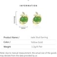 thumbnail image 2 of 14K Gold Real Natural Jade Leaf Bud Earrings, Green Jade Studs, Delicate Jade Jewelry Gift for Girlfriend's Freshness, 2 of 5