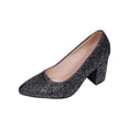 thumbnail image 2 of Sparkle Heels for Women Women's Glitter Pumps - Elegant And Comfortable Shoes Pointed With Block Heel Stable Bridal Shoes Dance Shoes Wedding Shoes For Carnival, Fancy Dress, Party 3 Inch Pumps 5, 2 of 6