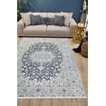 thumbnail image 3 of Madurai Navy Medallion Polyester Area Rugs for Living Room Washable Rugs Boho Moroccan Area Rug Soft Geometric Bohemian Carpet Distressed Indoor Rug for Bedroom Dining Room Office Nonslip Rug, 3 of 9