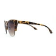 thumbnail image 3 of Womens Half Rim Elegant Metal Brow Designer Cat Eye Sunglasses Tortoise - Brown, 3 of 4