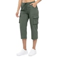 thumbnail image 6 of VBVC Women's Cargo Capri Pants with Pockets , Casual Summer Drawstring Knee Length Shorts , Ladies' Lightweight Outdoor Hiking Trousers for Women, Army Green , S-3XL, 6 of 7