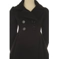 thumbnail image 3 of Little Girls Dress Coat Long Sleeve Button Pocket Long Winter Coat Outerwear Black 2 (2J0K4S9), 3 of 3