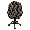 thumbnail image 3 of Abstract Office Chair Slipcover, Rainbow Style Swirled Stripes Modern Art on a Dark Background, Protective Stretch Decorative Fabric Cover, Standard Size, Charcoal Grey Multicolor, by Ambesonne, 3 of 5