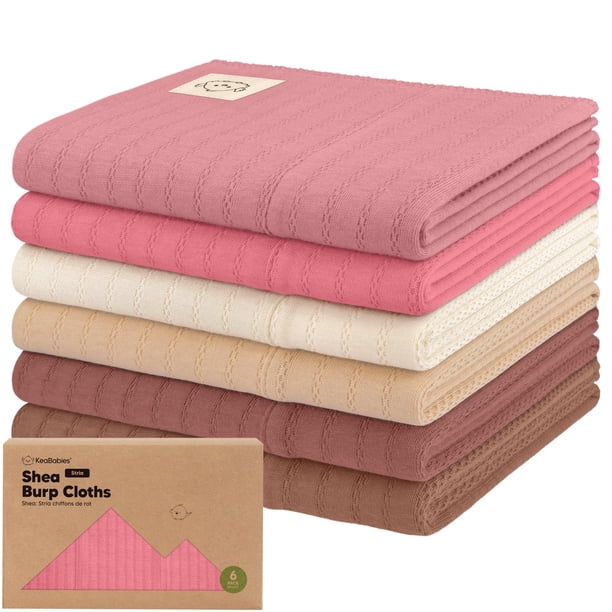 Paquete de 6 Paños de Algodón Orgánico para Bebés KeaBabies Shea Stria