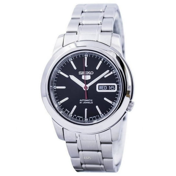 Seiko Men's 5 Automatic SNKE53J1 Black Dial Stainless Steel Watch