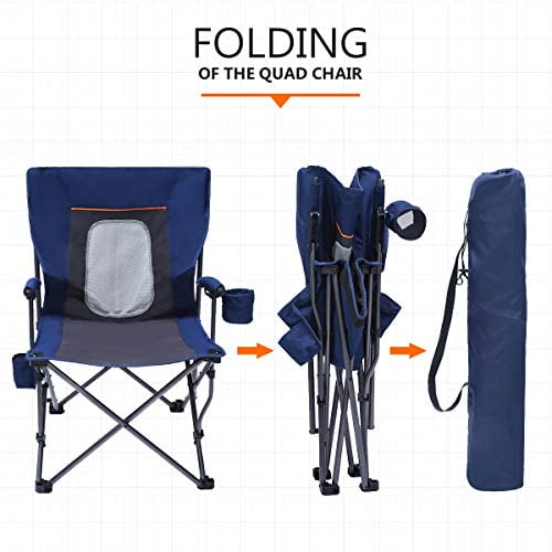 Portal oversized quad folding camping chair high back cup holder hard armrest storage pockets carry bag included deals