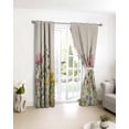 thumbnail image 3 of Spring Botanical Blackout Curtains for Bedroom/Living Room, Thermal Insulated Kitchen Curtains, Watercolor Floral Eucalyptus Leaves Beige Grommet Darkening Window Treatment Drapes 27.5"x39"x2, 3 of 8