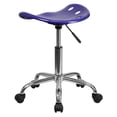 thumbnail image 2 of Vibrant Deep Blue Tractor Seat and Chrome Stool, 2 of 7
