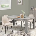 thumbnail image 1 of Leejay 5 Pieces Dining Set,59 inch Cemented Kitchen Table & 4 Pack Beige Linen Dining Chairs, 1 of 5