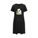 thumbnail image 3 of Camisón corto de talla grande para mujer, camisón de manga corta con estampado de pecho a la moda, camisón para mujer, 3 of 3