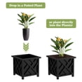 thumbnail image 3 of Pure Garden Lattice Design Macetero, paquete de 2 – Macetas decorativas para flores o plantas al aire libre de 14.75 pulgadas – Porche frontal, decoración de patio y jardín (negro), 3 of 7