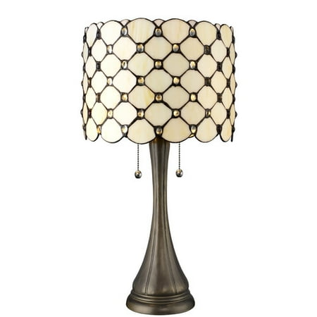 Milano Contemporary Table Lamp - Serena d'italia Contemporary Tiffany 2 light Jeweled 22 in. Table Lamp