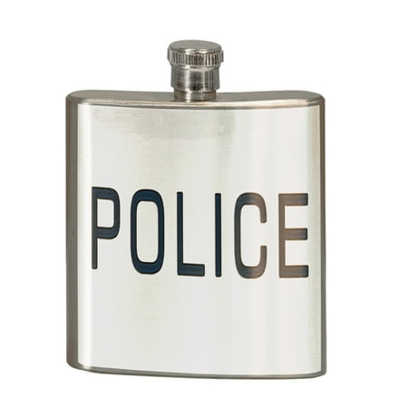 Police Stainless Steel - KuzmarK 6 oz. Stainless Steel Pocket Hip Liquor Flask - Police