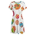 thumbnail image 4 of Rainbow Lollipop Women's Dress Short Sleeve Summer Sundress Summer Women Clothes, 4 of 7