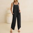 thumbnail image 5 of Women's Casual Loose Bib Jumpsuit Wide Leg Sleeveless Pocket Overall Romper, 5 of 6