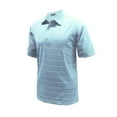 thumbnail image 1 of Monterey Club Men's Lisle Deluxe Stripe Texture Golf Polo Shirt #3605, 1 of 2