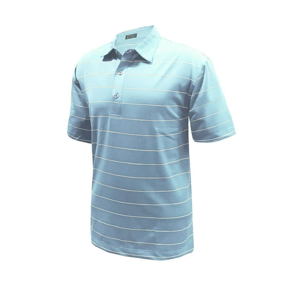 Monterey Club Men's Lisle Deluxe Stripe Texture Golf Polo Shirt #3605